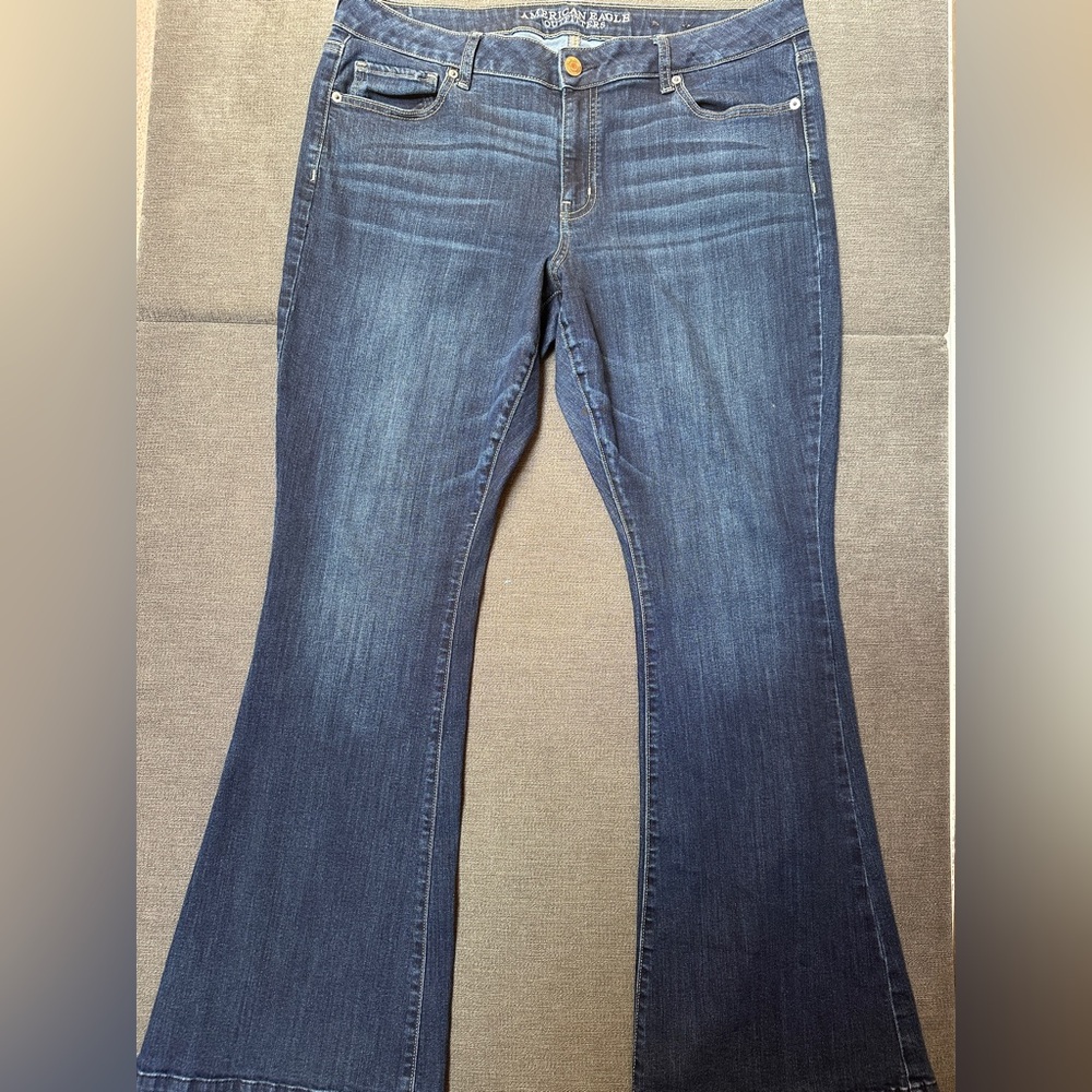 American Eagle Outfitters Blue Flare Wide Leg Jeans